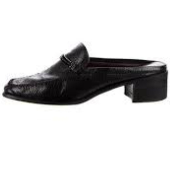 Stuart Weitzman balck leather mules size 6.5 - Picture 1 of 12